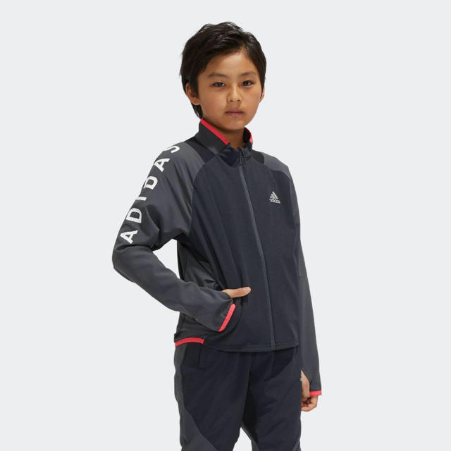 adidas(アディダス)のアディダス ジュニア ジャケット サイズ160 キッズ/ベビー/マタニティのキッズ服男の子用(90cm~)(ジャケット/上着)の商品写真