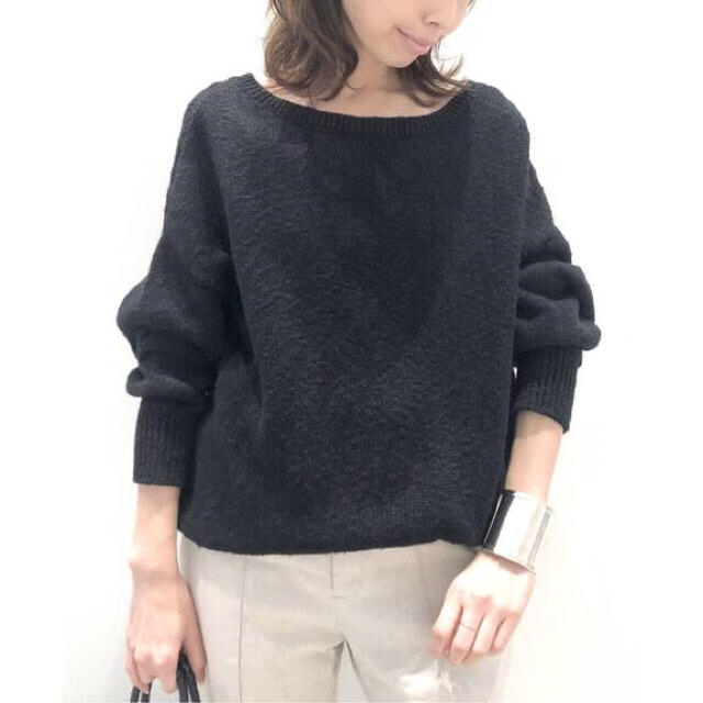 L'Appartement◆Back V Knit◆ブラックトップス