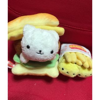 サンエックス(サンエックス)のにゃんにゃんにゃんこ ハンバーガー ポテト ぬいぐるみ(キャラクターグッズ)