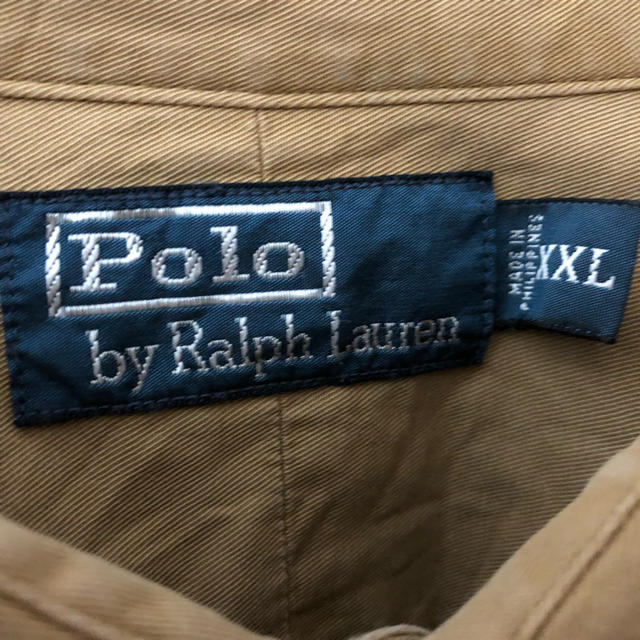 POLO RALPH LAUREN(ポロラルフローレン)の【超レア】90s ポロラルフローレン ビッグサイズ  長袖シャツ ベージュ メンズのトップス(シャツ)の商品写真