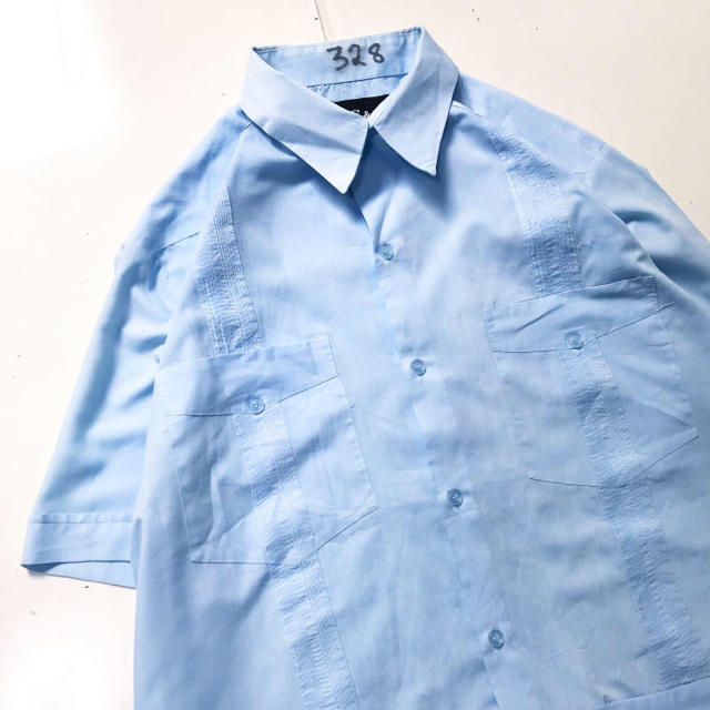 Yohji Yamamoto(ヨウジヤマモト)のvintage ヴィンテージ 刺繍 水色 総柄 メキシカンシャツ キューバシャツ メンズのトップス(シャツ)の商品写真