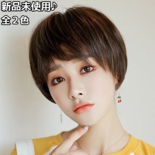 新品♥️ショートストレートのヘアウィッグ♪全２色 ネット付き(ショートストレート)