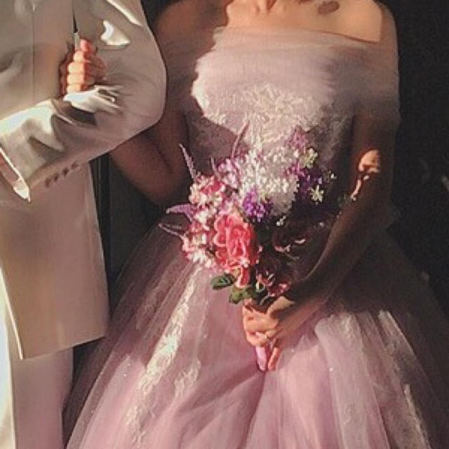 ピンク 紫 ブーケ 花束 結婚式 ハンドメイドのウェディング(ブーケ)の商品写真
