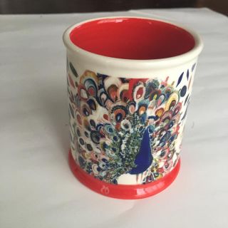 アンソロポロジー(Anthropologie)のアンソロポロジー  動物柄マグカップ  レッド(グラス/カップ)