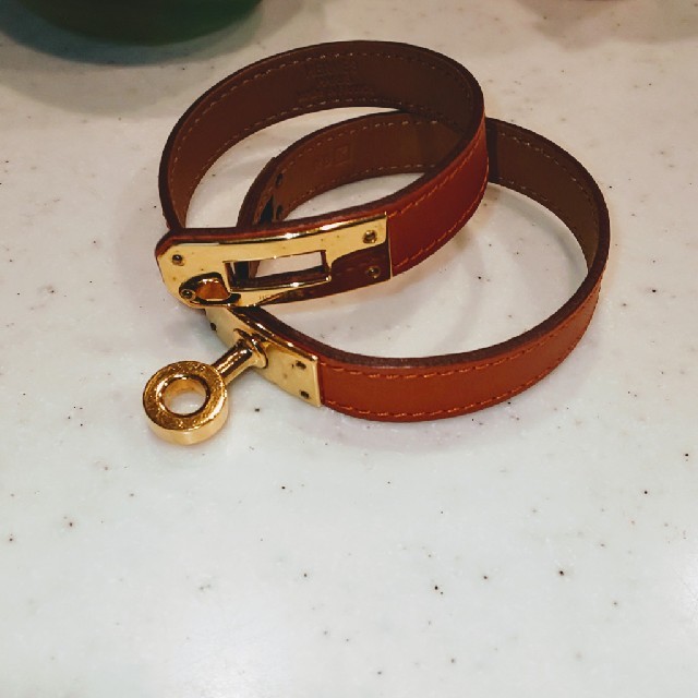 レザー Hermes ブレスレット レザー オレンジの通販 by りー