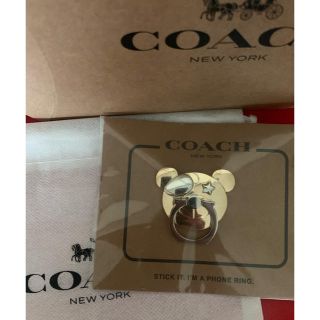 コーチ(COACH)の新品未使用‪‪☺︎‬COACHスマホリングくまちゃんラスト1です☆(その他)