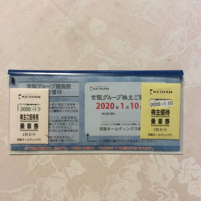 京阪グループ株主優待カード、京阪電車乗車券