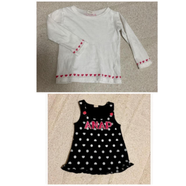 ANAP Kids(アナップキッズ)のワンピース・カットソーセット 100cm キッズ/ベビー/マタニティのキッズ服女の子用(90cm~)(ワンピース)の商品写真