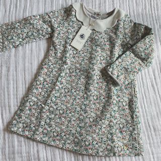 プチバトー(PETIT BATEAU)の【ミニオン様ご専用】プチバトー 19AW スウェットプリントワンピース 36m(ワンピース)