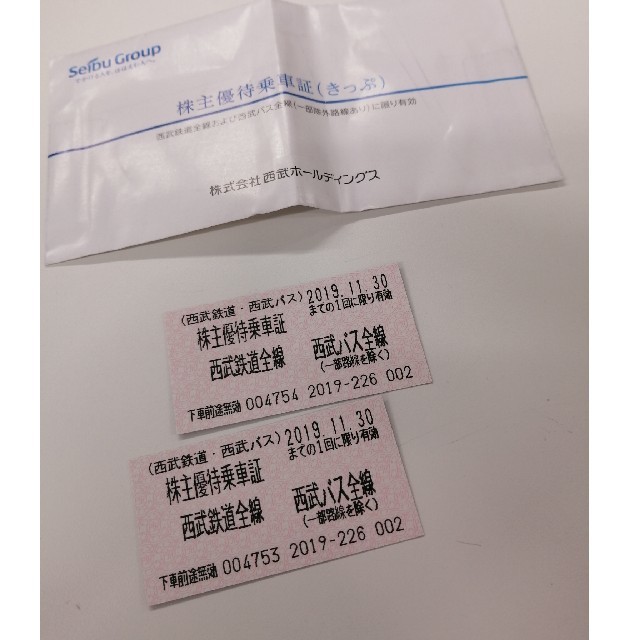 西武鉄道　西武バス　株主優待乗車券 チケットの優待券/割引券(その他)の商品写真