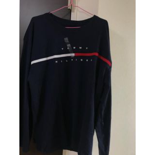 トミーヒルフィガー(TOMMY HILFIGER)のトミーヒルフィガー    ロンT  ネイビー 定番 XXL(Tシャツ/カットソー(七分/長袖))