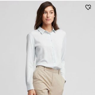 ユニクロ(UNIQLO)のユニクロ⭐︎レーヨンブラウス⭐︎S⭐︎ホワイト(シャツ/ブラウス(長袖/七分))