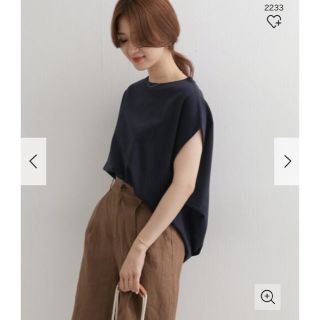 アーバンリサーチドアーズ(URBAN RESEARCH DOORS)の新品タグ◉フレンチスリーブタックプルオーバー DOORS  ネイビー(Tシャツ(半袖/袖なし))