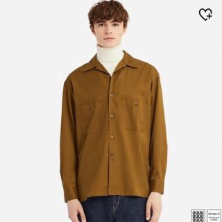 ユニクロ(UNIQLO)の美品　ユニクロU オープンカラーシャツ(長袖) 2018AW(シャツ)