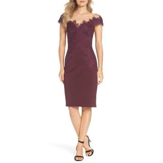 タダシショウジ(TADASHI SHOJI)の2018新品 2 タダシショージ ワンピース ドレス パープル(ひざ丈ワンピース)