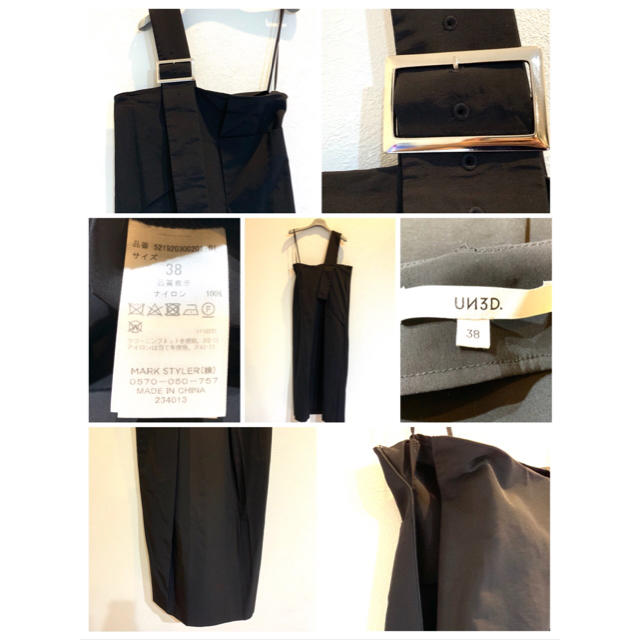 UN3D 19SS ワンショルダーオーバーワンピース 黒 ☆美品 UN3D 19SS ワンショルダーオーバーワンピース 黒 ☆美品