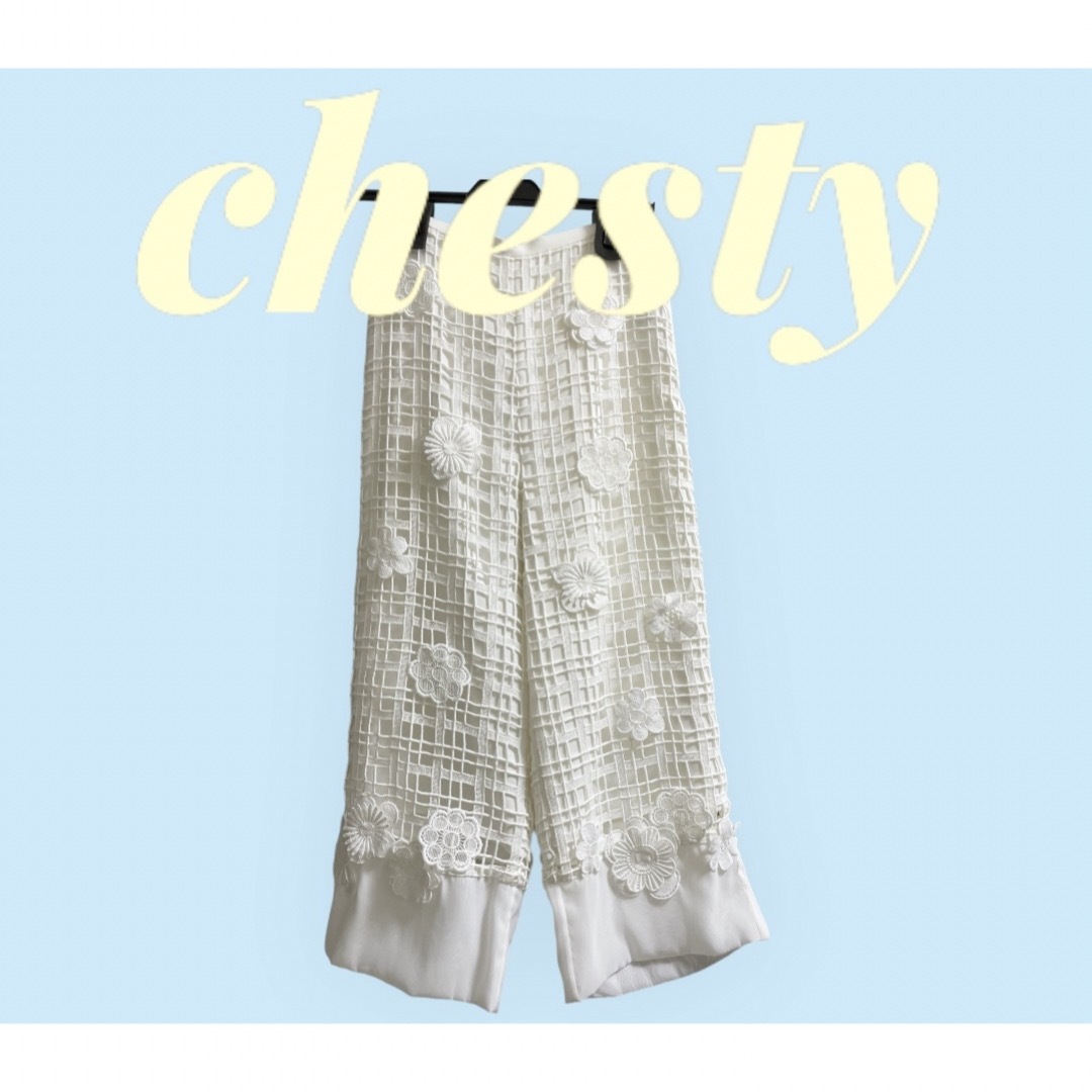 Chesty(チェスティ)のchesty Flower Lace Pants チェスティ　パンツ レディースのパンツ(カジュアルパンツ)の商品写真