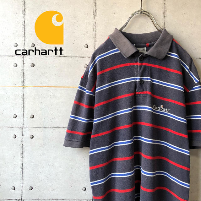 【激レア】 carhartt カーハート くすみカラー ボーダー ポロシャツ