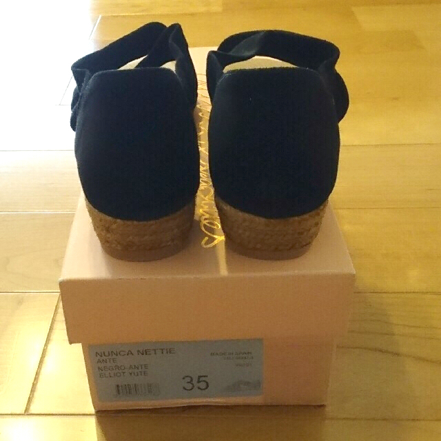 gaimo(ガイモ)の新品 gaimo エスパドリーユ クロスストラップサンダル スエード 黒 35 レディースの靴/シューズ(サンダル)の商品写真