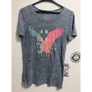 アメリカンイーグル(American Eagle)のロゴTシャツ アメリカンイーグル/ American Eagle (グレー)(Tシャツ(半袖/袖なし))