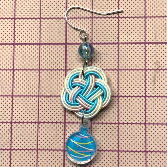 《夏シリーズ 》水引 ビーズ ピアス ハンドメイド 2