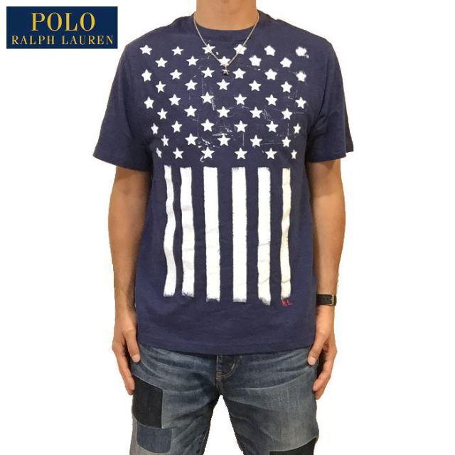 POLO RALPH LAUREN(ポロラルフローレン)の新品　ポロ　ラルフローレン　星条旗柄　プリント　Ｔシャツ　ボーイズＸＬ メンズのトップス(Tシャツ/カットソー(半袖/袖なし))の商品写真