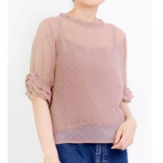 マジェスティックレゴン(MAJESTIC LEGON)の新品タグ付きMAJESTIC LEGON☆ドットシフォンブラウス(シャツ/ブラウス(半袖/袖なし))