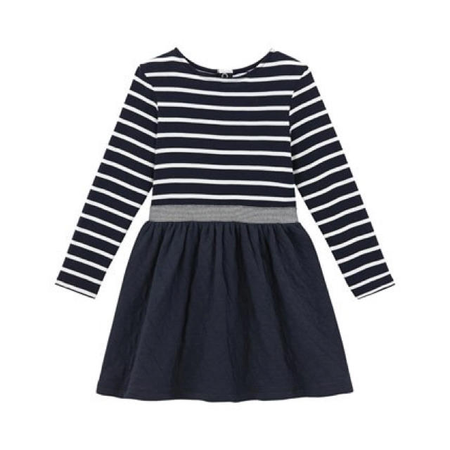 PETIT BATEAU(プチバトー)のクロレラ様専用♡3ans プチバトー マリニエールコンビワンピース キッズ/ベビー/マタニティのキッズ服女の子用(90cm~)(ワンピース)の商品写真