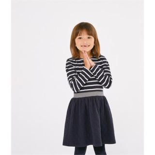 プチバトー(PETIT BATEAU)のクロレラ様専用♡3ans プチバトー マリニエールコンビワンピース(ワンピース)