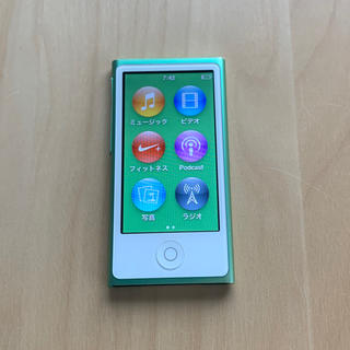 アップル(Apple)のipod  nano 第７世代 グリーン 本体のみ(ポータブルプレーヤー)