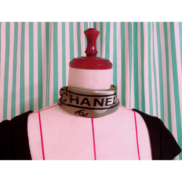 CHANEL Vintage 大判スカーフ グリーン