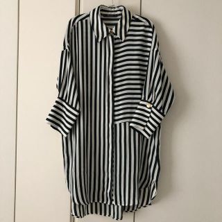 ザラ(ZARA)のZARAストライプシャツワンピース(ひざ丈ワンピース)