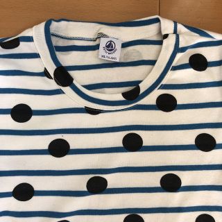 プチバトー(PETIT BATEAU)の美品✳︎petitbateauドットボーダーカットソー(カットソー(長袖/七分))