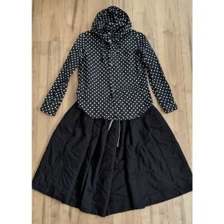 ブラックコムデギャルソン(BLACK COMME des GARCONS)の[美品] ブラックコムデギャルソン ドット柄 パーカーシャツ 黒 XS(シャツ/ブラウス(長袖/七分))