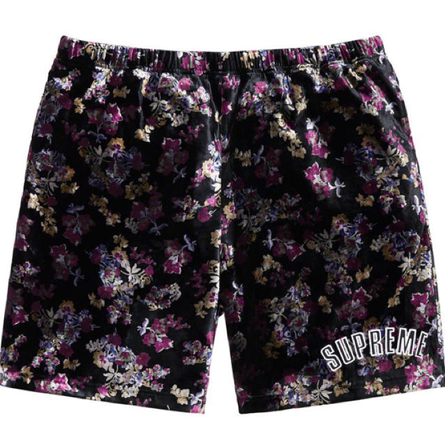 supreme floral velour short S