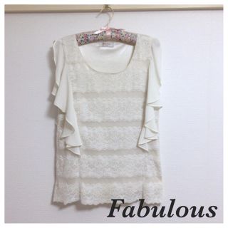 ファビュラスアンジェラ(Fabulous Angela)のFabulous Angela  袖シフォン レーストップス(シャツ/ブラウス(半袖/袖なし))