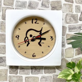 【名入れ・送料無料】木目調 Wall clock (インコ) 時計 壁掛け時計(掛時計/柱時計)