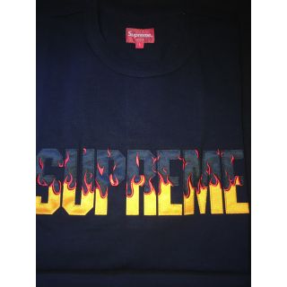 シュプリーム(Supreme)のFlame S/S Top 黒 Lサイズ supreme 19aw(Tシャツ/カットソー(半袖/袖なし))