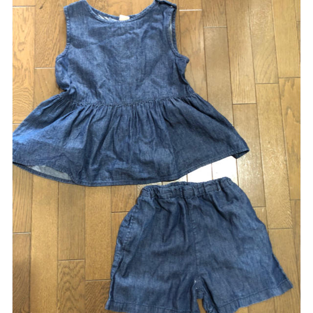 petit main(プティマイン)のpetit main デニムセットアップ 130㎝ キッズ/ベビー/マタニティのキッズ服女の子用(90cm~)(その他)の商品写真