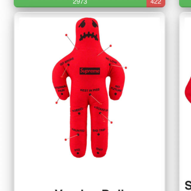 Supreme(シュプリーム)のsupreme voodoo doll ハンドメイドのぬいぐるみ/人形(人形)の商品写真