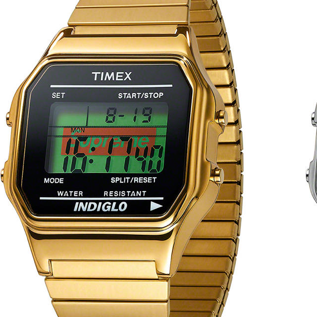 supreme timeX digital watch 金 gold