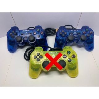 プレイステーション2(PlayStation2)の【Air様専用】ps2 コントローラー スケルトン2個（ブルー×2個）セット(家庭用ゲーム機本体)