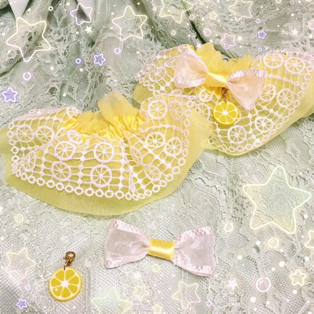 Angelic Pretty(アンジェリックプリティー)のロリータ お袖留め レモンB ハンドメイドのアクセサリー(ブレスレット/バングル)の商品写真