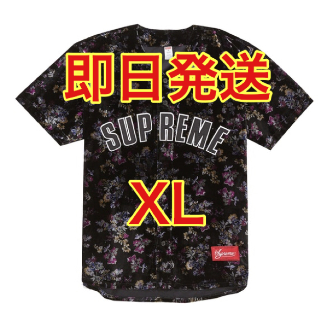 トップスSupreme Floral Velour Baseball Jersey