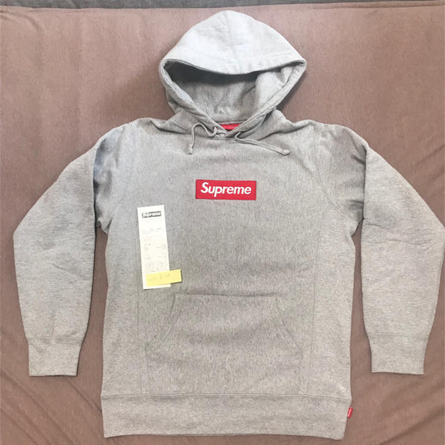 鑑定済supreme2016boxlogHoodedSweatshirt灰M美品