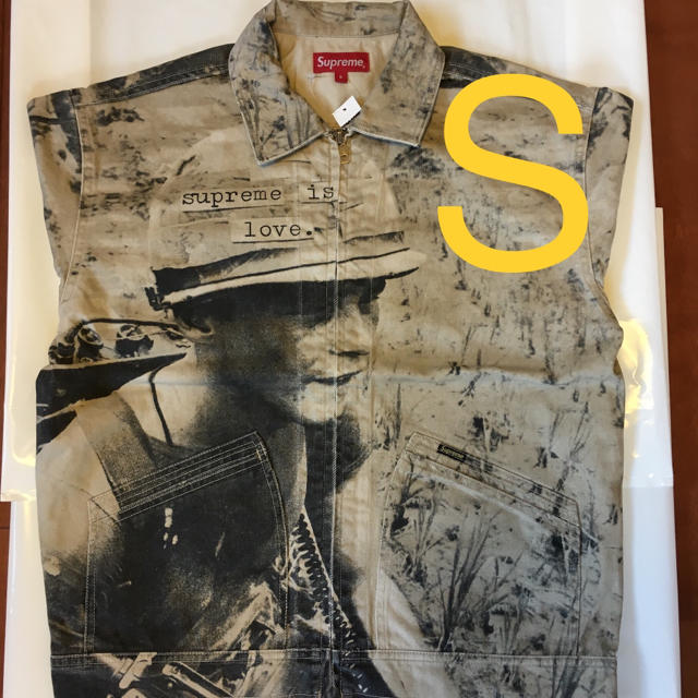 Supreme(シュプリーム)のSupreme is love denim work jacket tan S メンズのジャケット/アウター(Gジャン/デニムジャケット)の商品写真