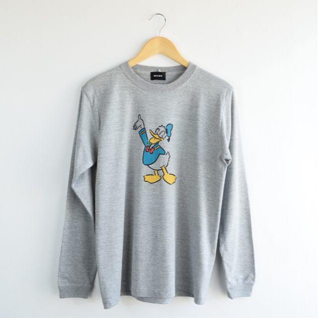 BEAMS(ビームス)の新品 BEAMS 長場雄 コラボ Disney ドナルド 長袖 Tシャツ　L レディースのトップス(Tシャツ(長袖/七分))の商品写真