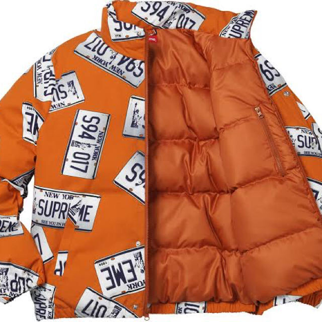 supreme License Plate Puffy Jacket