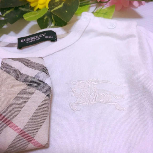 BURBERRY(バーバリー)のバーバリー ロンT 80 秋 折り返しチェック セリーヌ グッチ ラルフローレン キッズ/ベビー/マタニティのベビー服(~85cm)(シャツ/カットソー)の商品写真