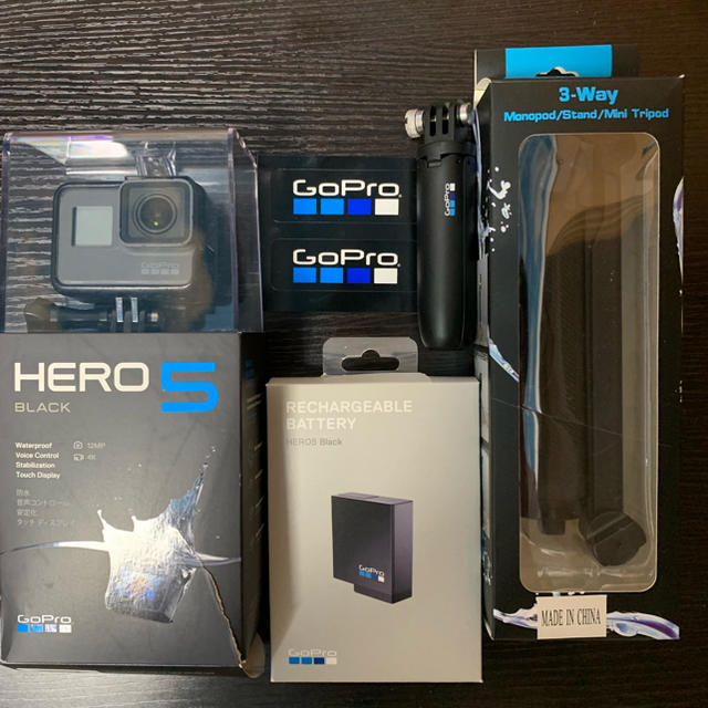 スマホ/家電/カメラGopro hero5 black SDカード2枚付き ゴープロ 純正